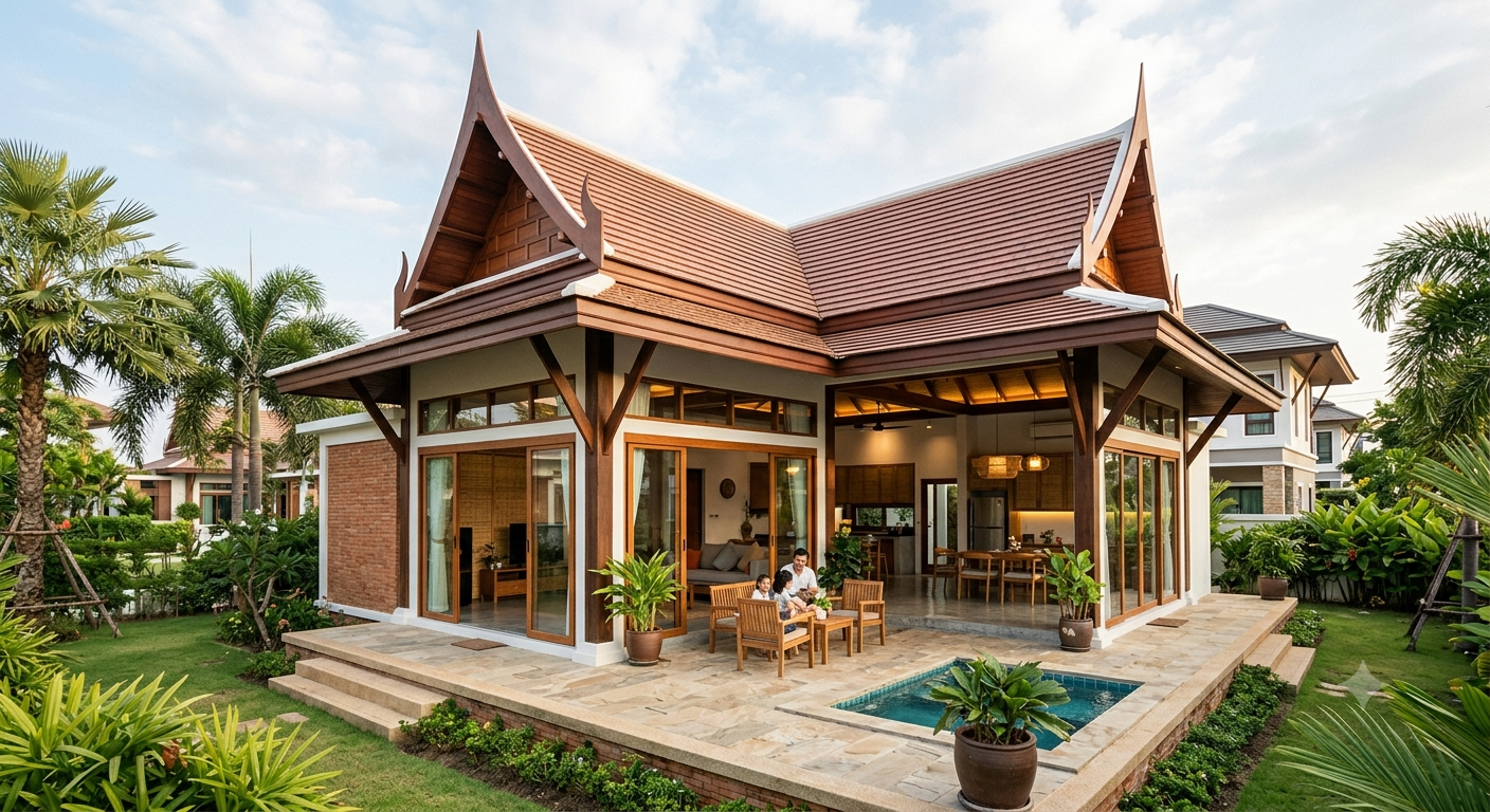 Tổng quan về kiến trúc nhà mái Thái một tầng trong đời sống hiện đại
