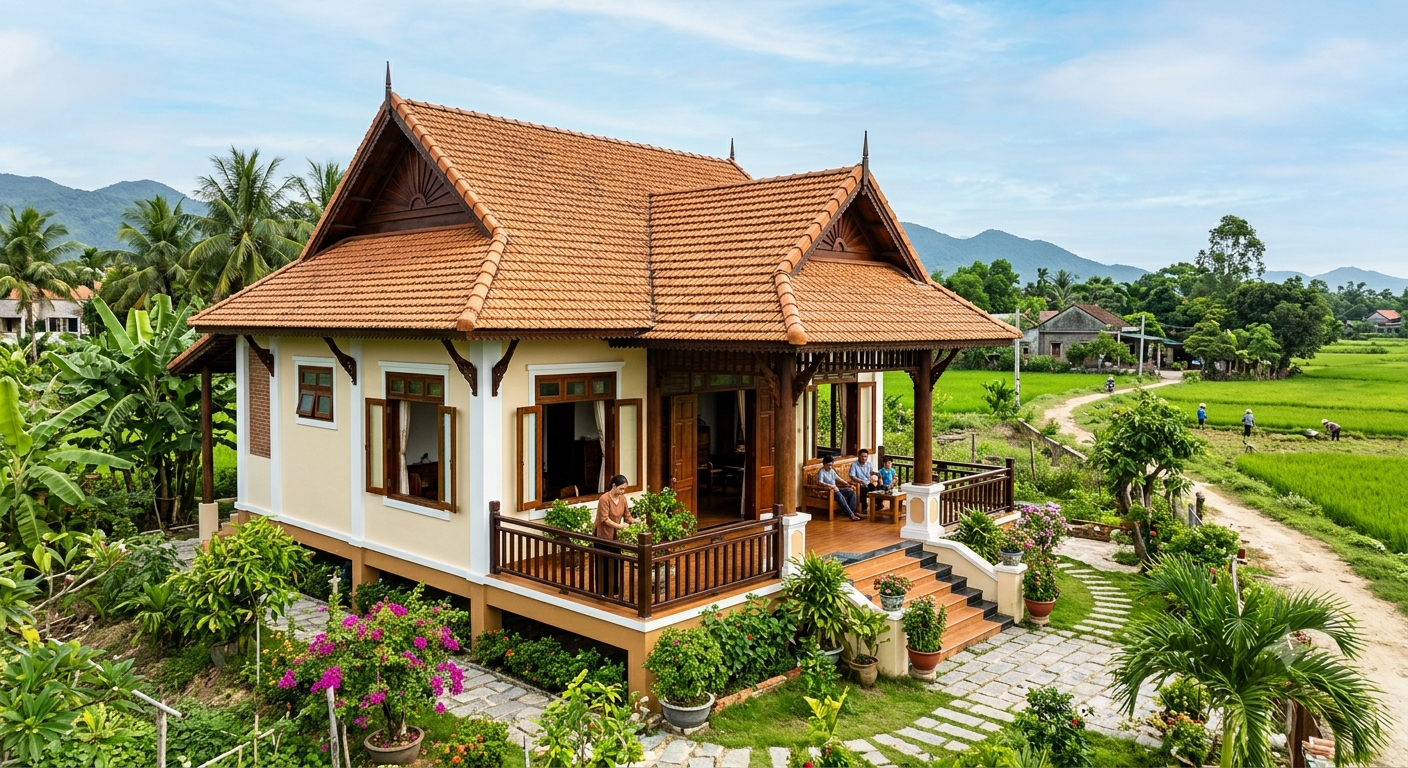 Lý do nhà mái Thái được ưa chuộng tại khu vực nông thôn